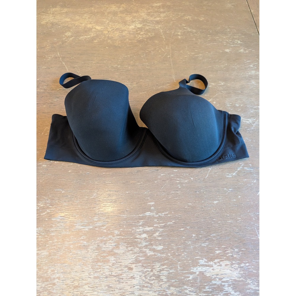 Aerie Smoothez Demi Bra Black Underwire 38D Lightly Lined Seamless